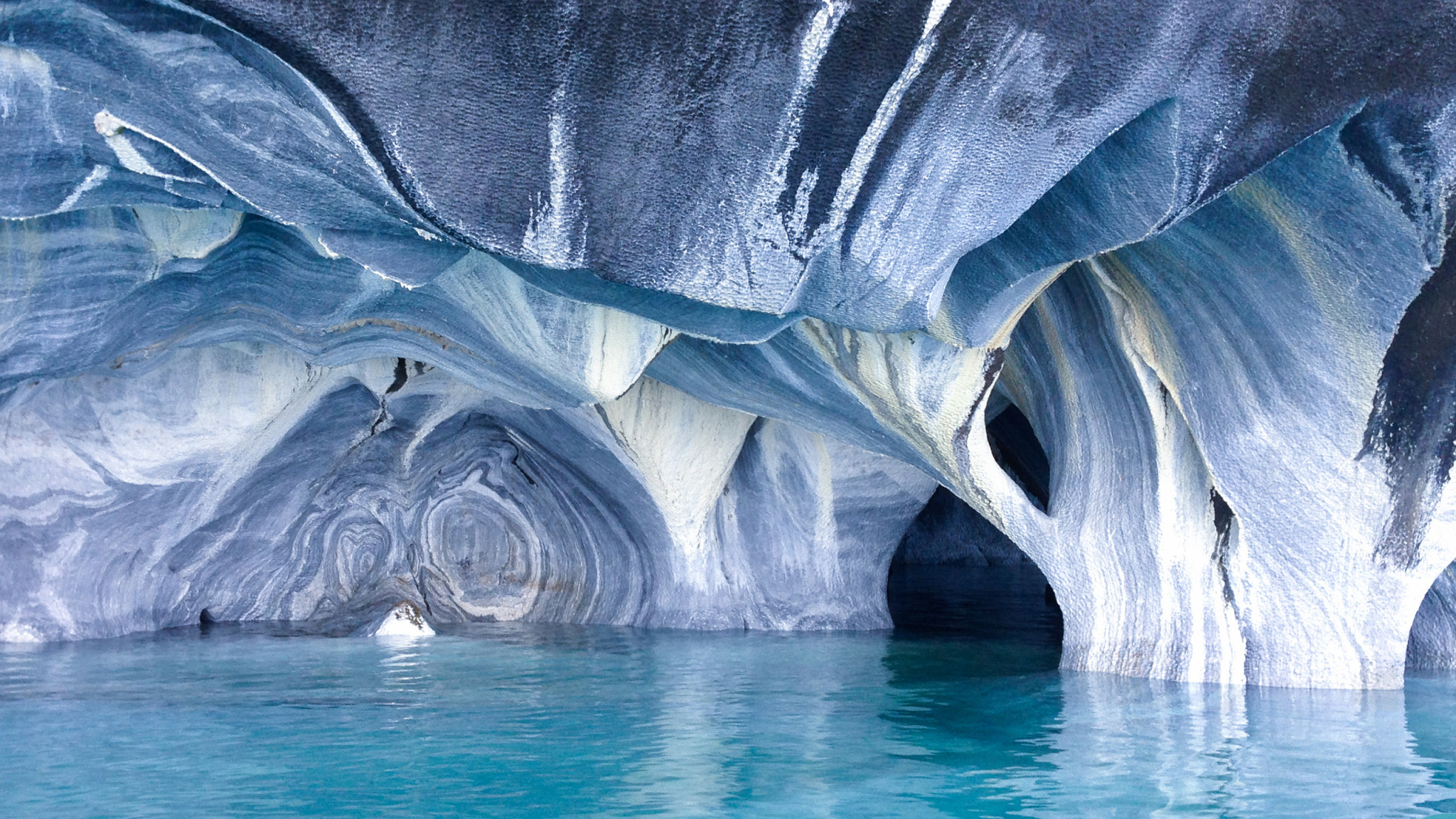 The Marble Caves at Lake General Carrera in Chile.