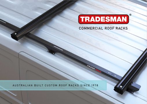 Cover image of the Tradesman Roof Racks catalogue of commercial roof rack products for 2020.