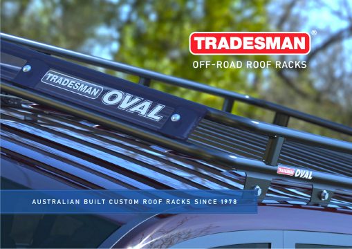 Cover image of the Tradesman Roof Racks catalogue of off-road roof rack products for 2020.